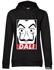 Hoodie dama cu gluga Dali mask Negru