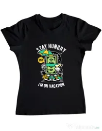 Tricou ADLER dama Stay Hungry Negru