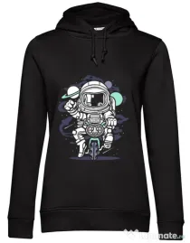 Hoodie dama cu gluga Space Bike Negru