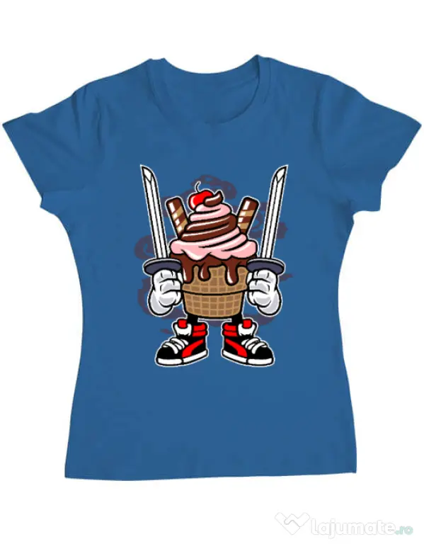 Tricou ADLER dama Ice Cream Ninja Albastru azuriu