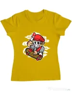 Tricou ADLER dama Killer Skater Galben