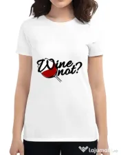 Tricou ADLER dama Wine not Alb 