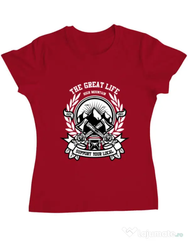 Tricou ADLER dama Axe Rosu