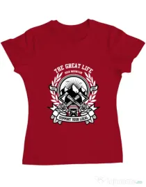 Tricou ADLER dama Axe Rosu