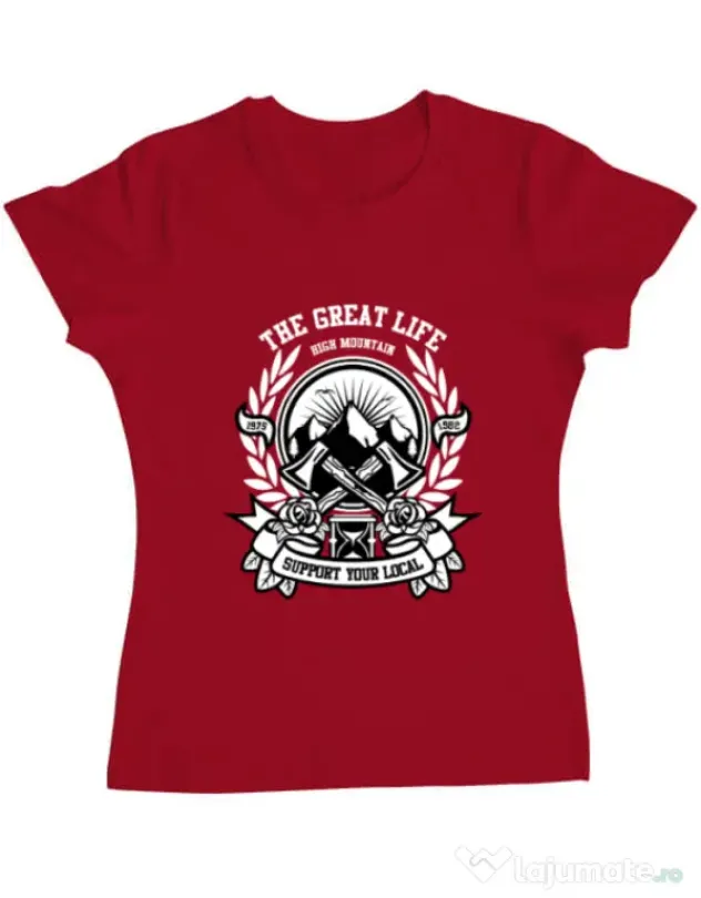 Tricou ADLER dama Axe Rosu