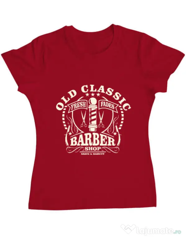 Tricou ADLER dama Old Classic Barber Rosu