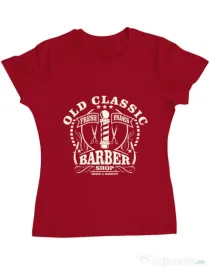 Tricou ADLER dama Old Classic Barber Rosu