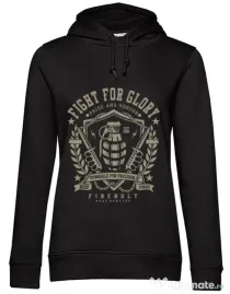 Hoodie dama cu gluga Fight for glory Negru