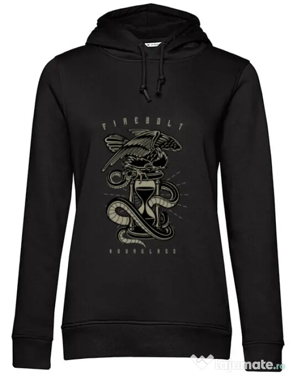 Hoodie dama cu gluga Hourglass Negru
