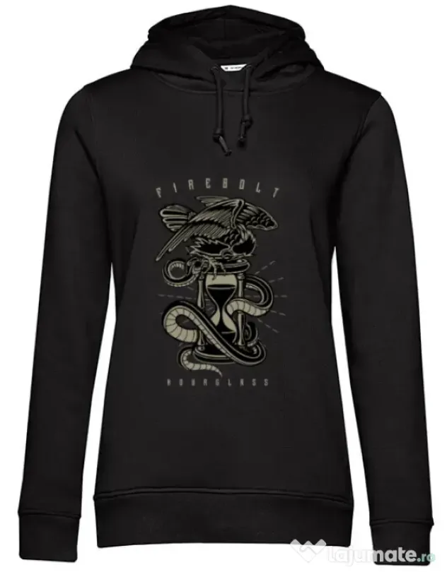 Hoodie dama cu gluga Hourglass Negru