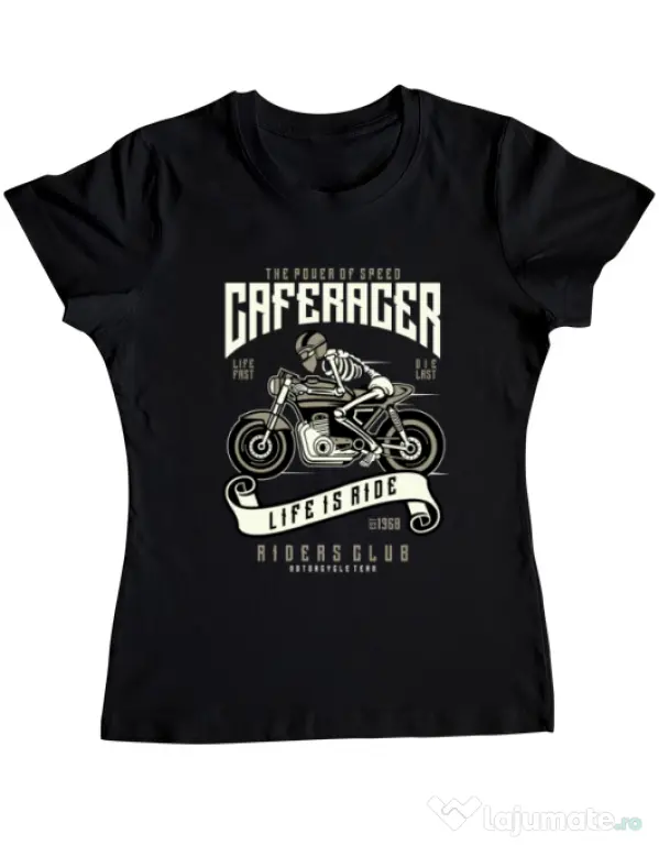 Tricou ADLER dama Speed of Caferacer Negru