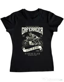 Tricou ADLER dama Speed of Caferacer Negru