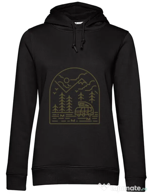 Hoodie dama cu gluga Into the Mountain Negru