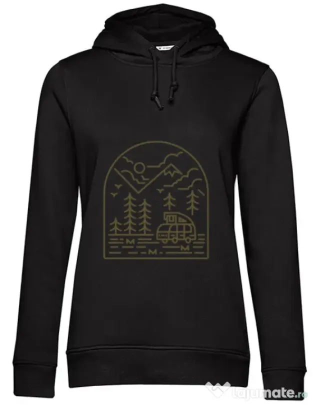 Hoodie dama cu gluga Into the Mountain Negru