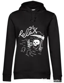 Hoodie dama cu gluga Relax Negru