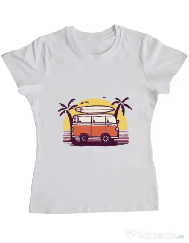 Tricou ADLER dama Sunset Van Alb