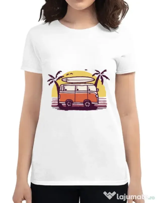 Tricou ADLER dama Sunset Van Alb