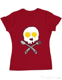 Tricou ADLER dama Eggskull Rosu