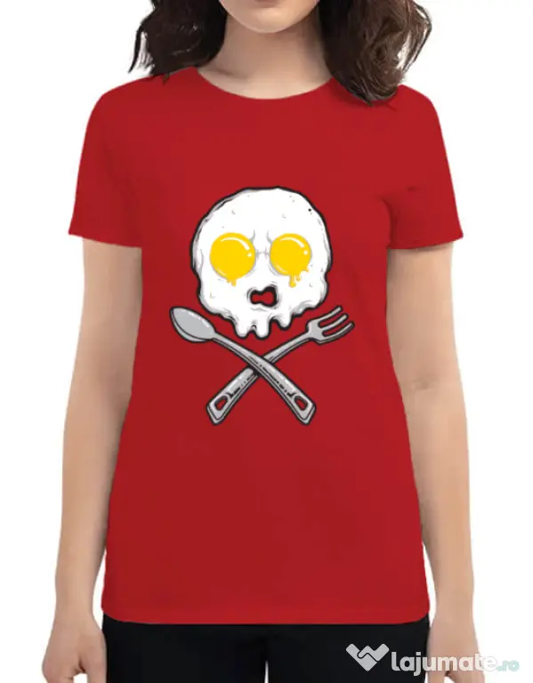 Tricou ADLER dama Eggskull Rosu