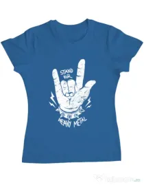 Tricou ADLER dama Stand for heavy metal Albastru azuriu