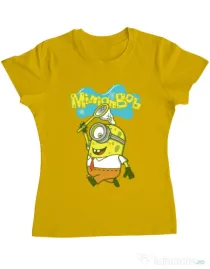 Tricou ADLER dama MinionBob Galben