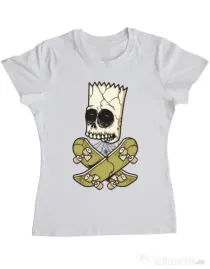 Tricou ADLER dama Death of Skateboarder Alb