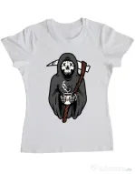 Tricou ADLER dama Coffee Reaper Alb