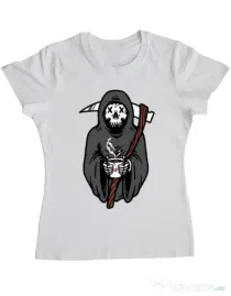 Tricou ADLER dama Coffee Reaper Alb