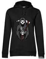 Hoodie dama cu gluga Coffee Reaper Negru