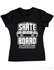 Tricou ADLER dama Skate Board Negru