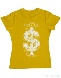 Tricou ADLER dama Tree Dollar Galben