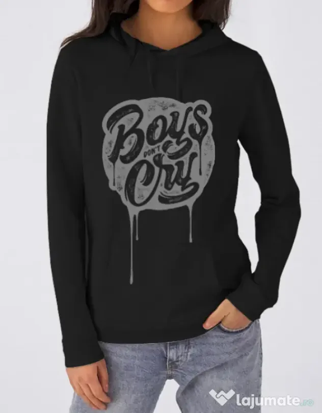 Hoodie dama cu gluga Boys Dont Cry Negru