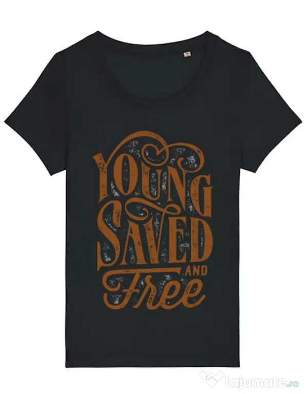 Tricou STANLEY STELLA dama Young Saved And Free Negru