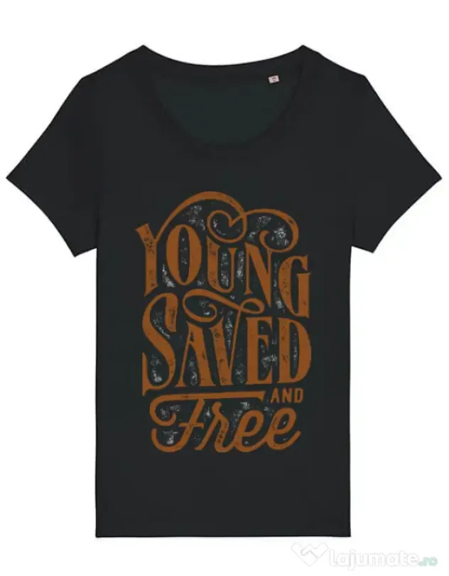 Tricou STANLEY STELLA dama Young Saved And Free Negru