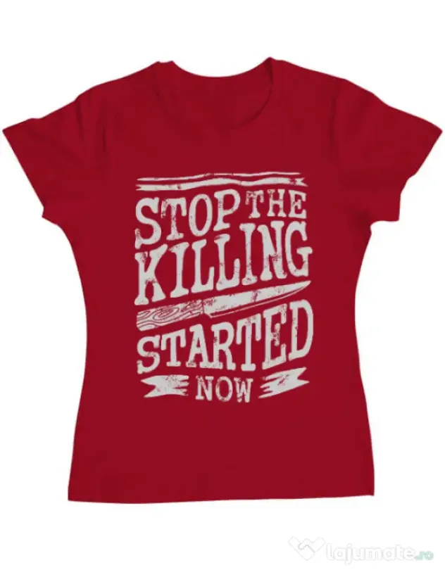 Tricou ADLER dama Stop The Killing Started Now Rosu