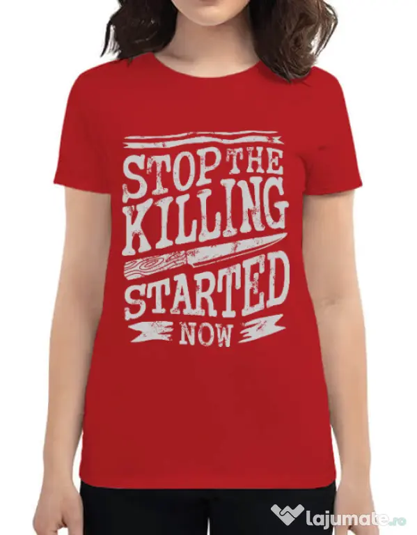 Tricou ADLER dama Stop The Killing Started Now Rosu