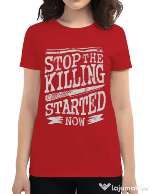 Tricou ADLER dama Stop The Killing Started Now Rosu