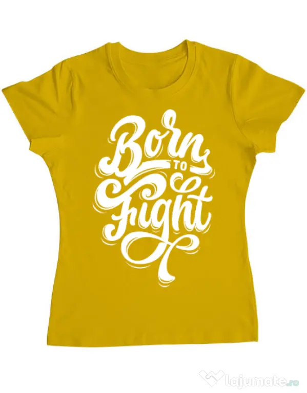 Tricou ADLER dama Born To Fight Galben