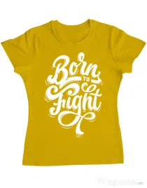 Tricou ADLER dama Born To Fight Galben