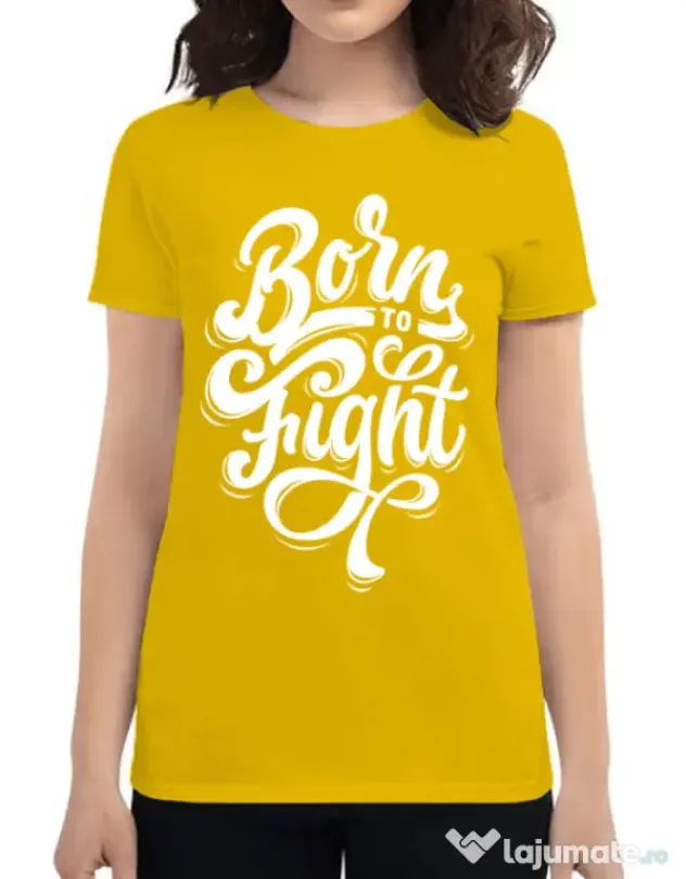 Tricou ADLER dama Born To Fight Galben