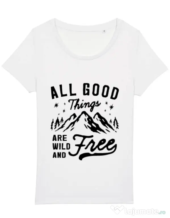Tricou STANLEY STELLA dama All Good Things Are Wild And Free Alb