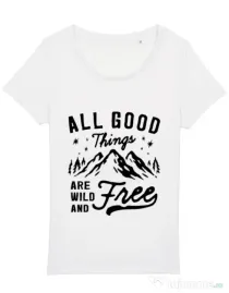 Tricou STANLEY STELLA dama All Good Things Are Wild And Free Alb