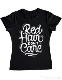Tricou ADLER dama Red Hair Dont Care Negru