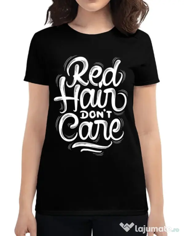 Tricou ADLER dama Red Hair Dont Care Negru