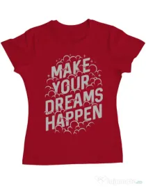 Tricou ADLER dama Make your dreams happen Rosu
