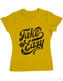 Tricou ADLER dama Take it easy Galben