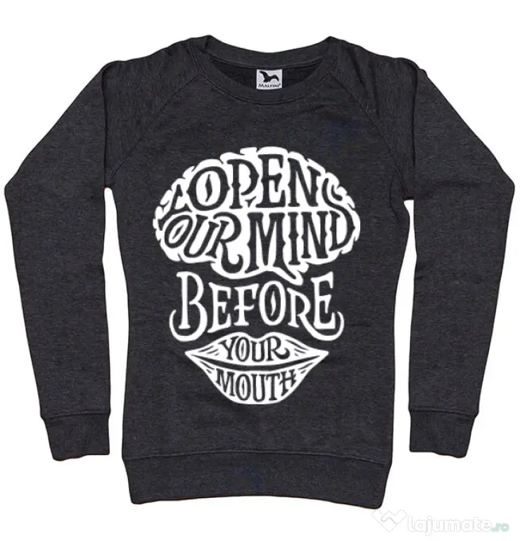 Bluza ADLER dama Open your mind Negru melanj