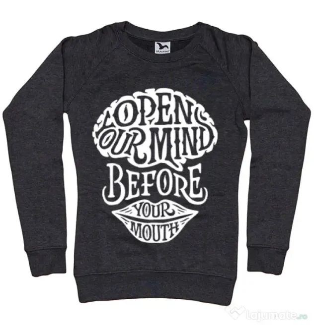 Bluza ADLER dama Open your mind Negru melanj