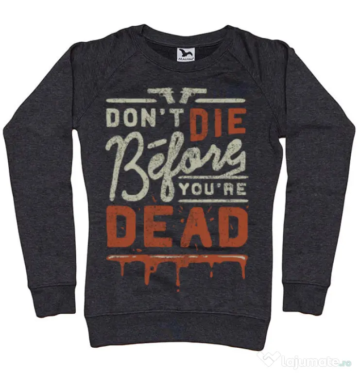 Bluza ADLER dama Dont die Negru melanj