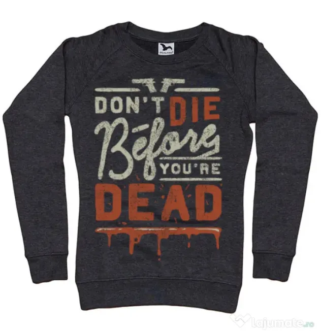 Bluza ADLER dama Dont die Negru melanj